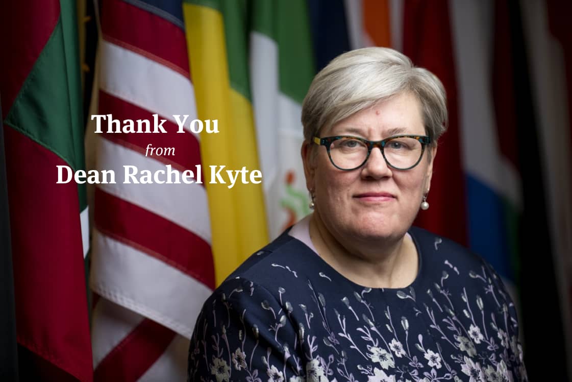 Thank you from Dean Rachel Kyte